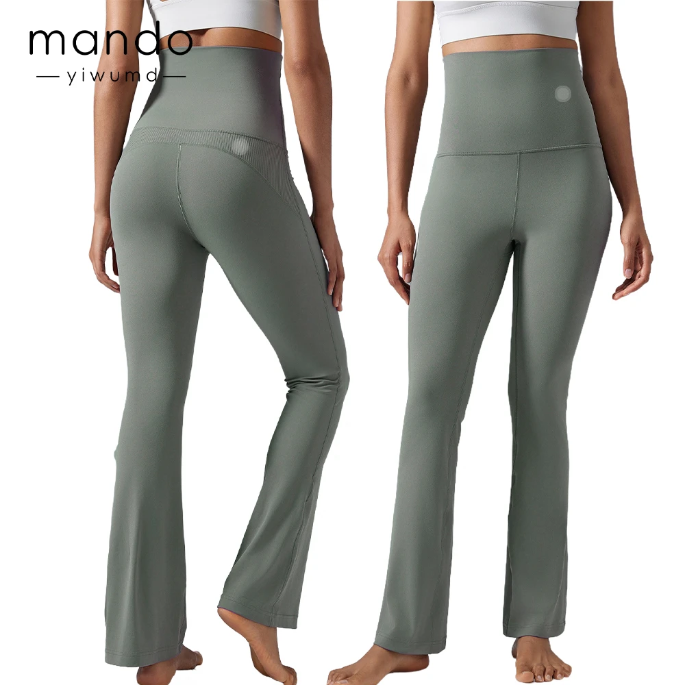 Super High Waisted Tummy Control Flared Yoga Pant Women's Breathable Quick-Dry High Stretch Flare Leggings
