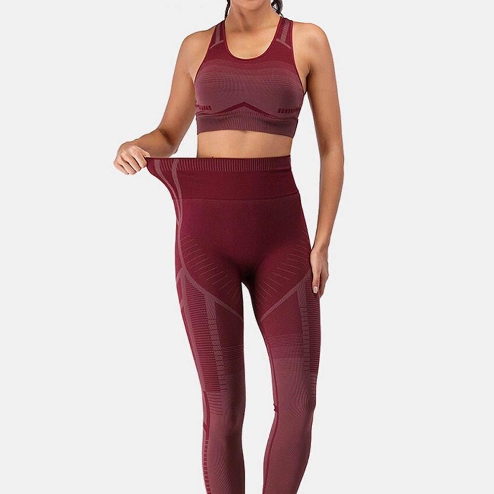 High Quality Cotton Solid Washed Yoga Suit Women 2 Piece Shorts Set Full Sleeve Short Bra Leggings Custom Logo Quick-Drying