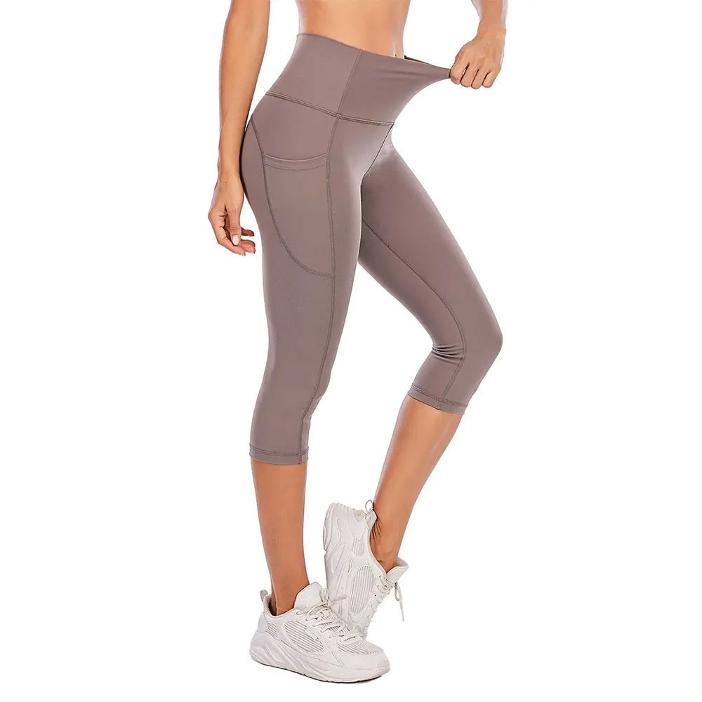 Sports Girl Seamless Fitness Wear Gym Capri For Women High Elastic Sports Wear Leggings For Online Sale
