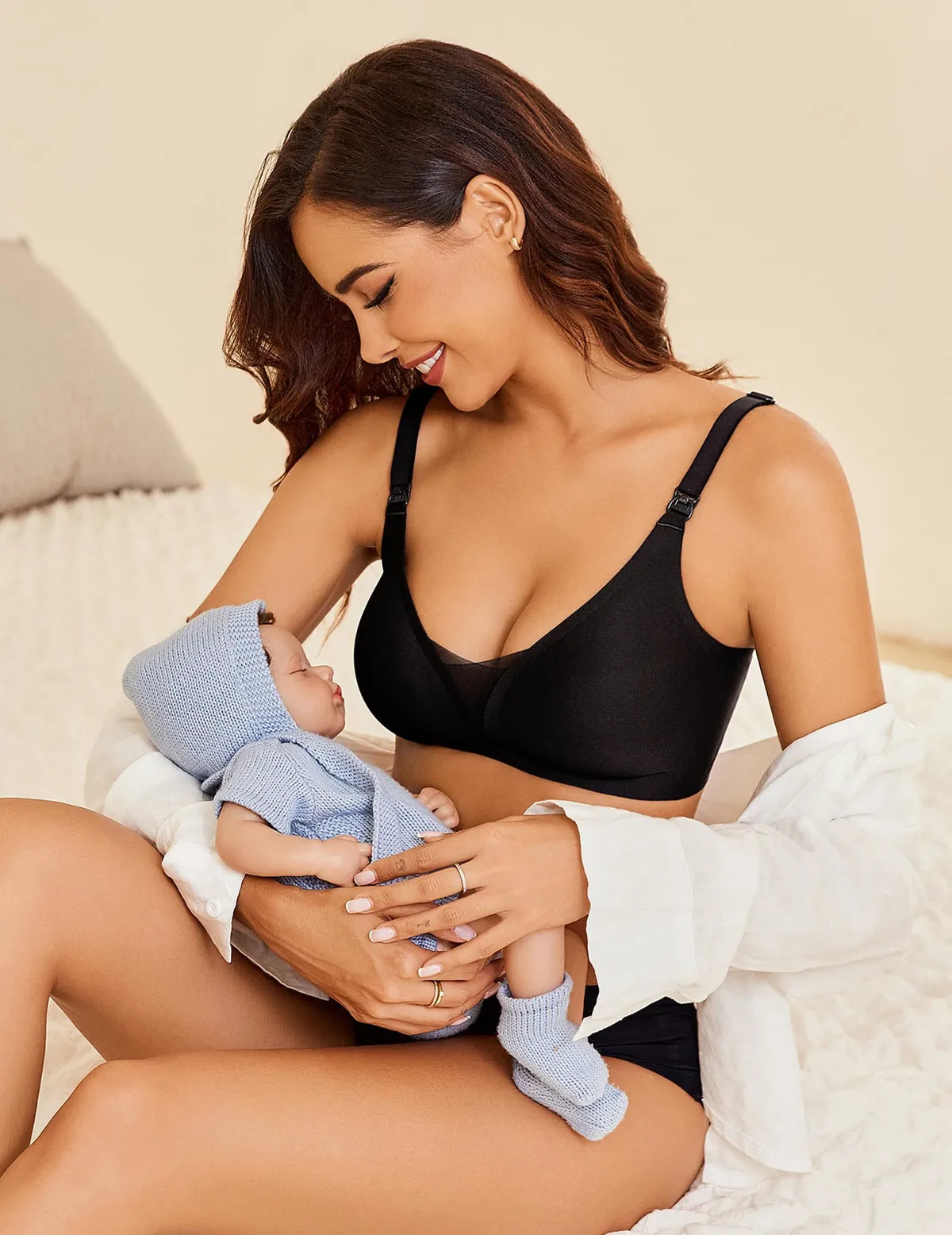 Factory Selling Wireless FrontOpen Leakproof Breastfeeding Nursing Bra Comfort Sexy Mesh Seamless Lingerie Maternity Nursing Bra