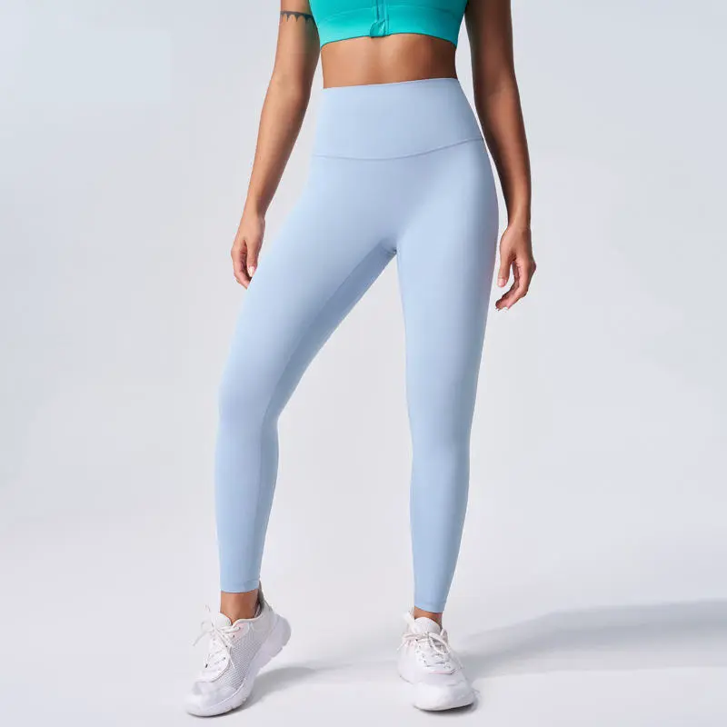 Solid Full Length Quick Dry Breathable Lightweight Yoga Pants Women Fitness Jogger High Waist Butt Lift Gym Leggings 120g Nylon