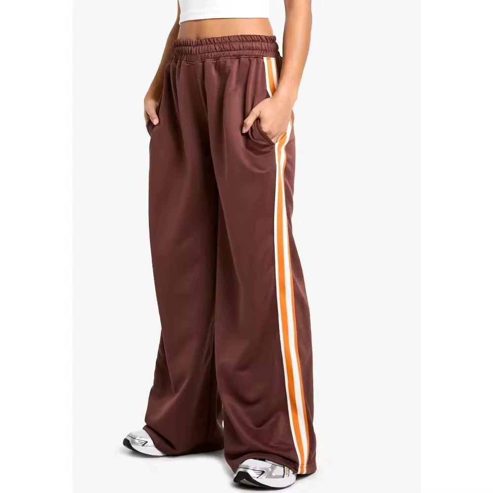 Women's Wide Leg Flared Pant Mid Waist Canvas Breathable Quick Dry Eco-Friendly Waterproof Winter Loose Fit 100% Polyester