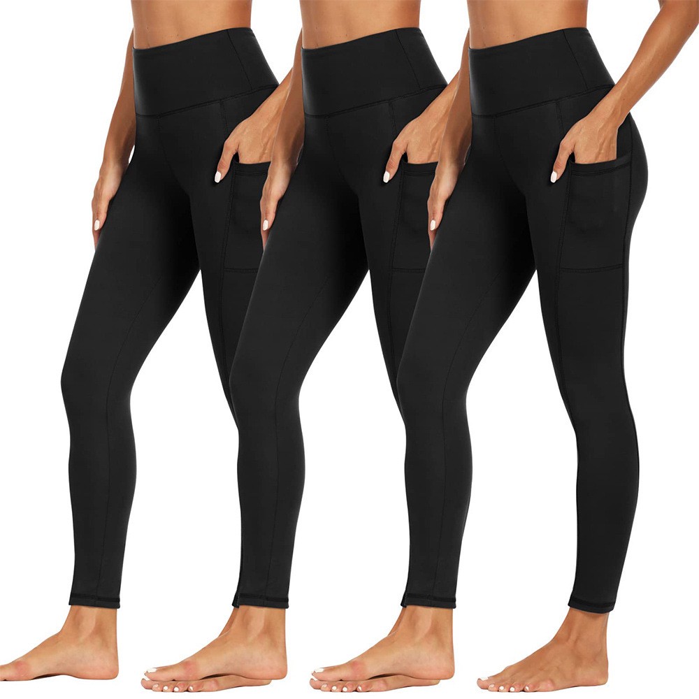 Casual Leggings Polyester and Spandex High Waisted Women Pants Slim Fit Buttery Soft Legging With Pockets