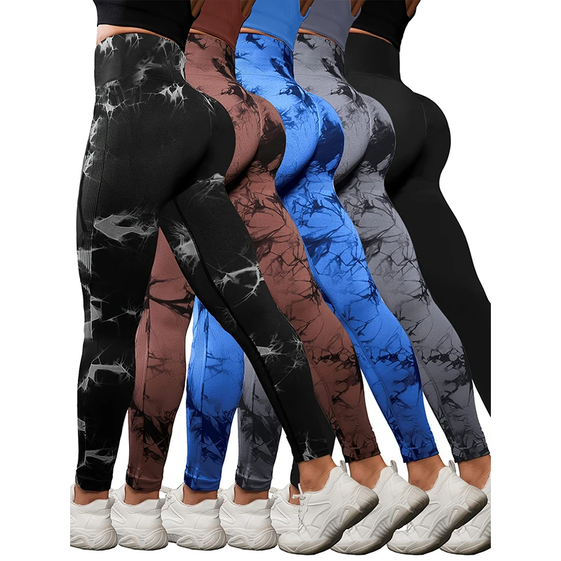High Waist Tie Dye Yoga Pants Women Seamless Butt Lift Leggings Quick Dry Stretch Workout Fitness Sportswear Yoga Leggings