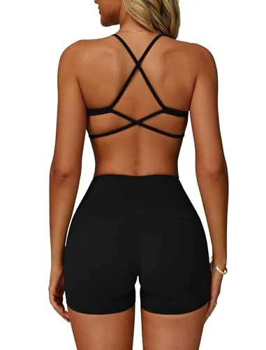 Women's Sexy Cross-training bra, Low V-neck Yoga Top, Running And Fitness Tight Short-sleeved Top, Available In Various Colors