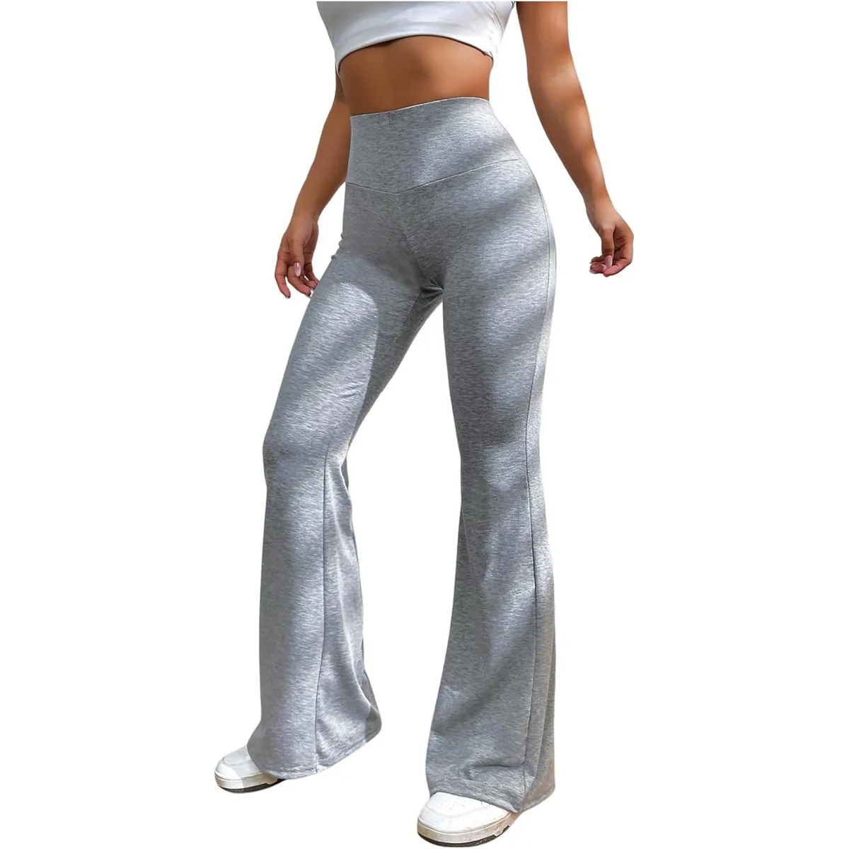 2026 Custom Women's High Waisted Flared Leggings Yoga Sweatpants Bell Bottom Long Four Way Stretch Cotton Spandex