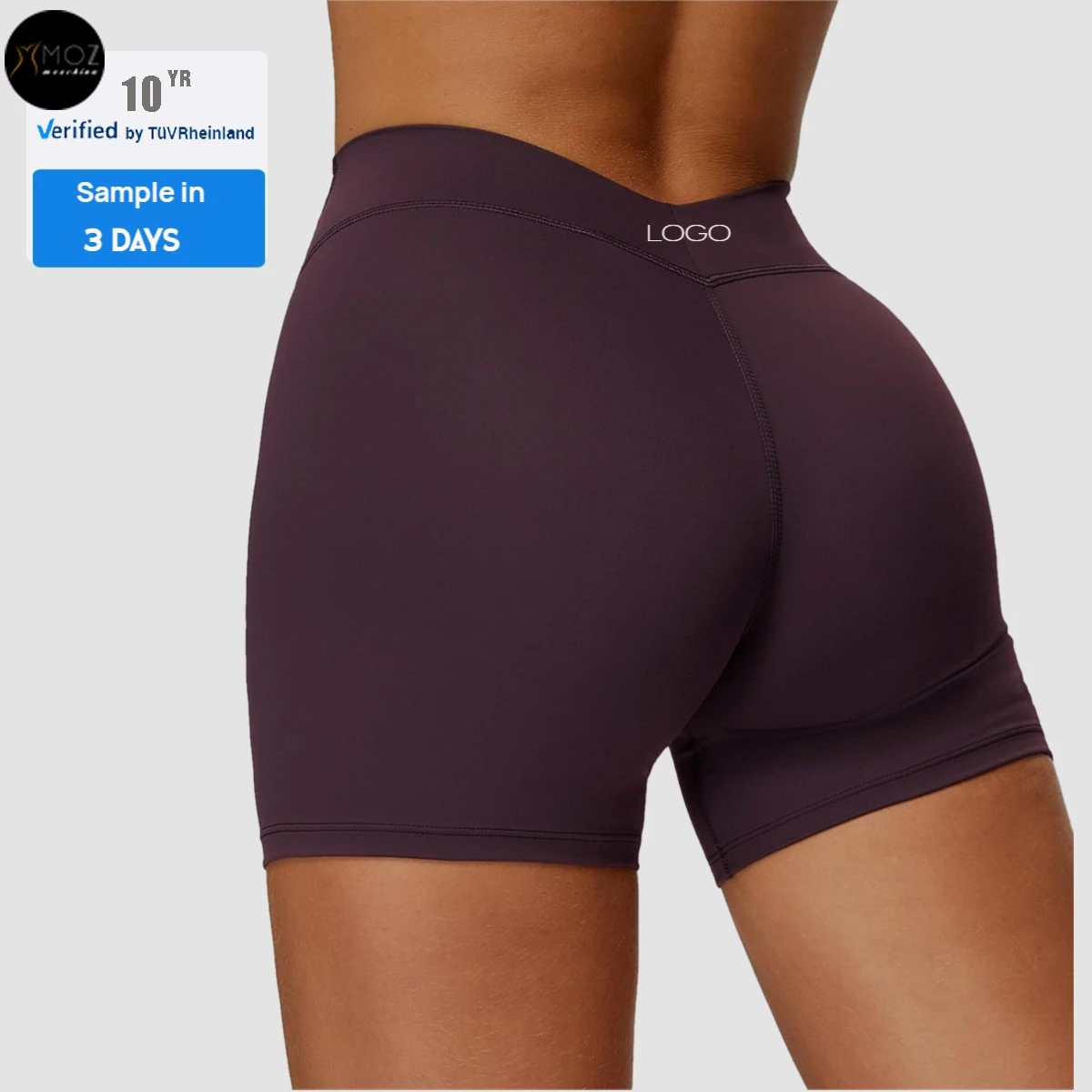 Women's Brushed V-Back High-Waist Four-Way Stretch Tummy Control Seamless Yoga Running Outdoor Workouts Gym Shorts-Quick-Dry