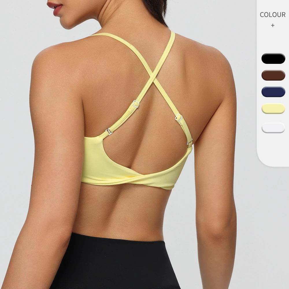 Women's High Support Adjustable Shoulder Strap Shockproof Running Fitness Yoga Sports Bra Removable Spandex/Nylon Solid