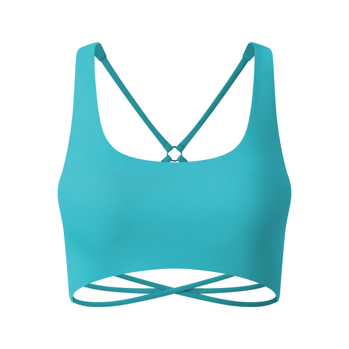 Backless High Support Breathable Spandex/Nylon Sports Bra Women's Non-adjusted Straps Integrated Fixed Chest Pad Back Pilates