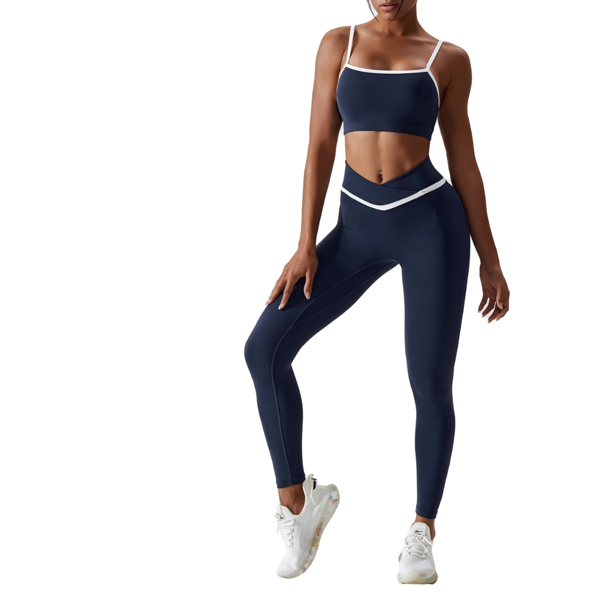 Women's High Waist Two-Piece Sportswear Gym Fitness Sets Custom Wholesale Solid Pattern Yoga Workout Shorts Set
