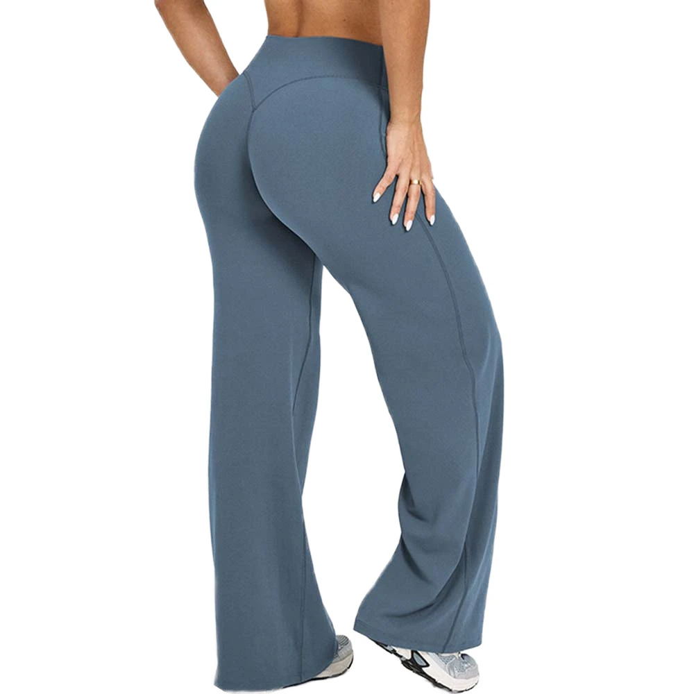 High Waist Bootcut Flare Yoga Pants, Butt Lifting Soft 4-Way Stretch Casual Wide Leg Workout Athletic Trousers