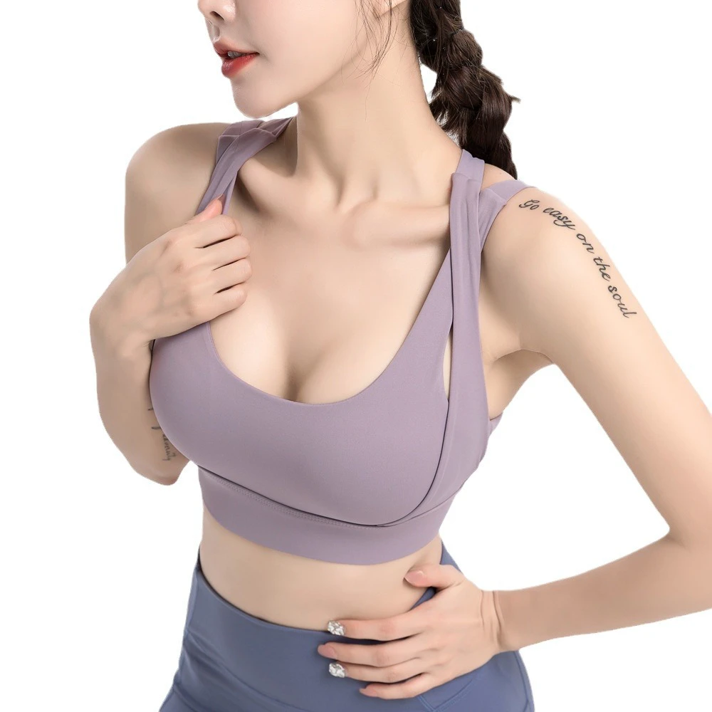 One-piece High Support Lightweight Fitness Bra Beautiful Back Design Shaping Anti-Sagging Breathable Spandex/Nylon Tennis