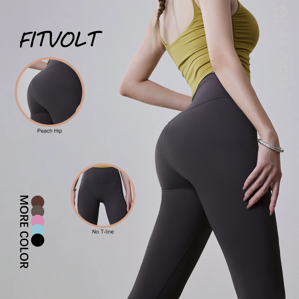 FITVOLT Women's High Waist Tummy Control Butt Lifting Yoga Pants Naked Feeling Full Length Stretchy Gym Workout Running Leggings