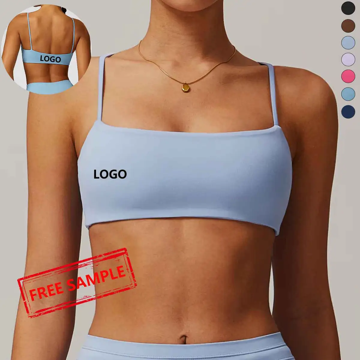 Women's Running Exercise Sports Bra Top High Quality Quick Dry Sportswear Vest Custom Logo Sexy Thin Strappy Breathable Yoga Bra