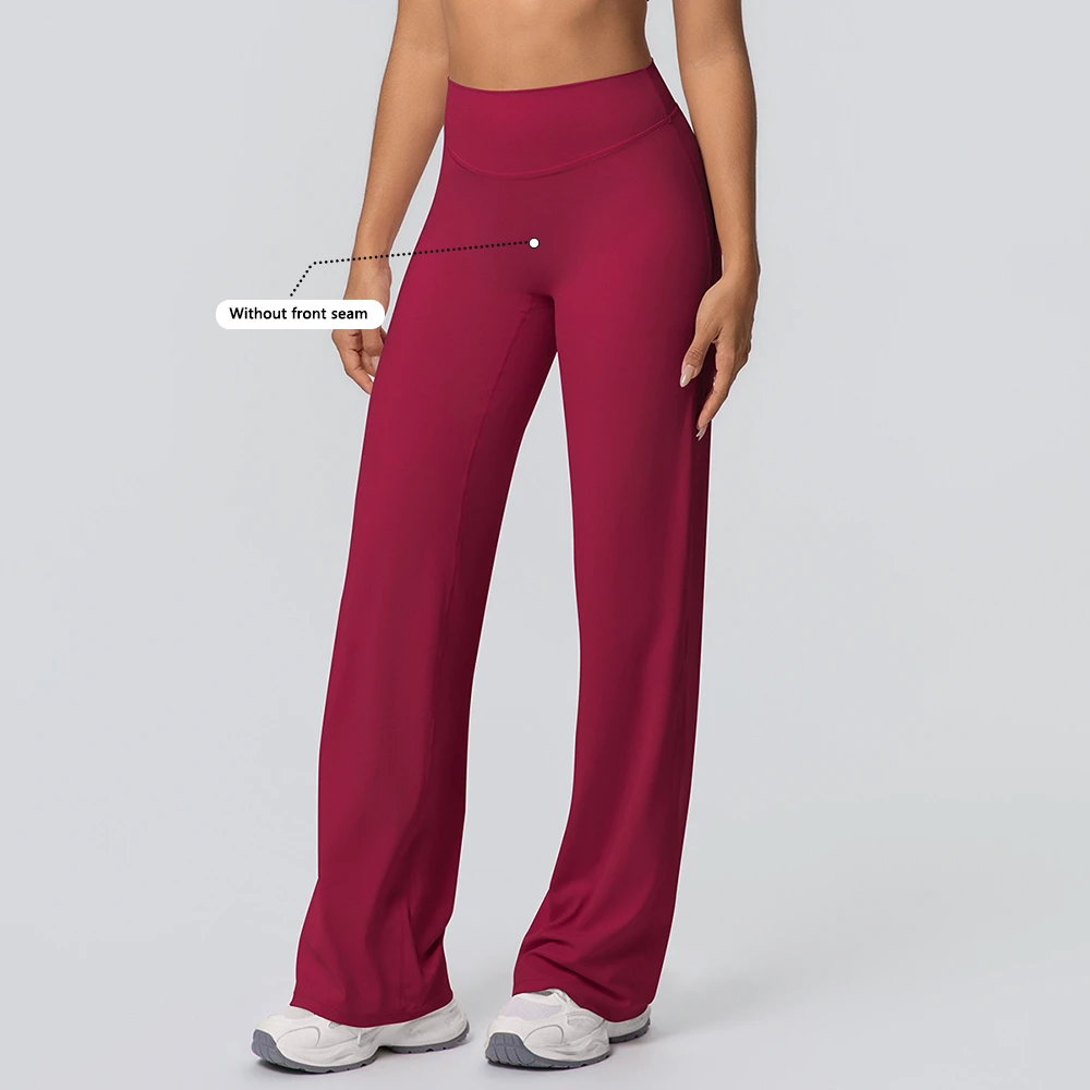 Wholesale Women's Running Sports Pants Tight Fitting High Waisted Hip Lifting Straight Leg Women's Yoga Pants for Sports