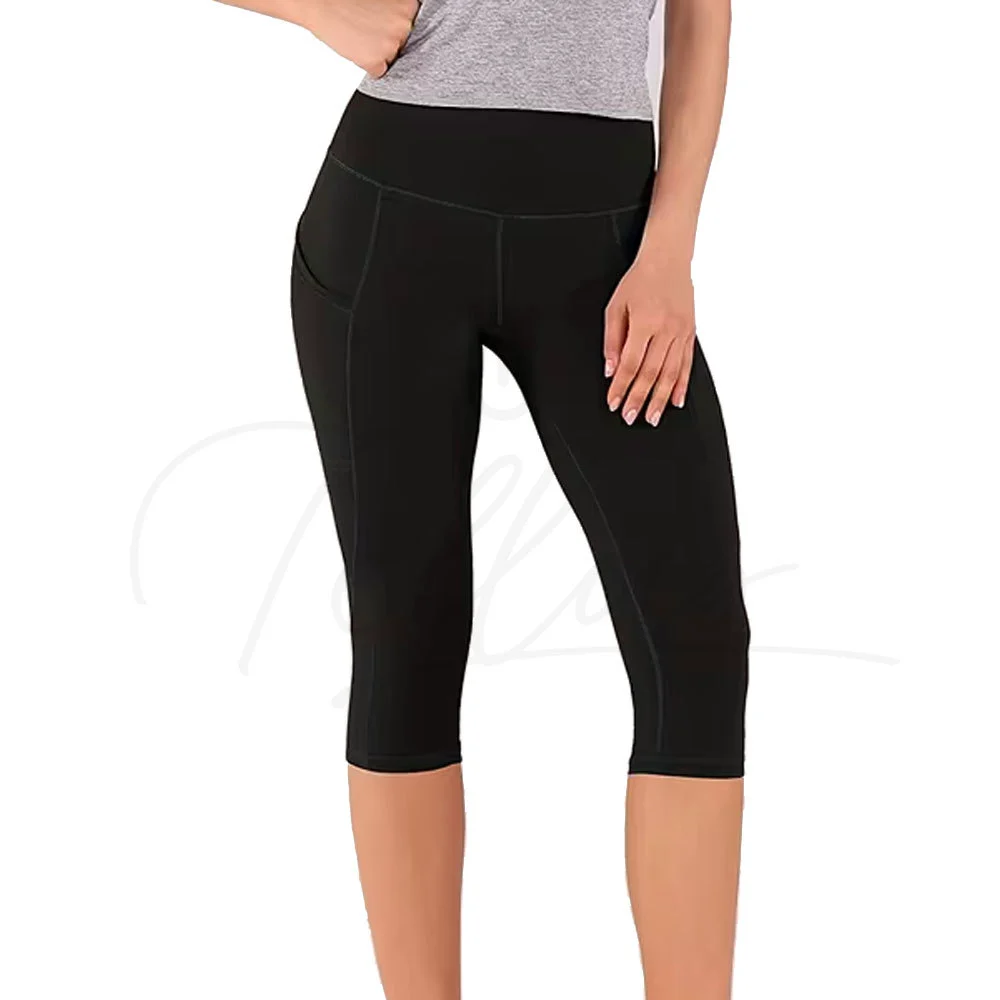 Women's Solid High Waist Ankle-Length Leggings Side Pockets Slim Fit Four-Way Stretch Spandex/Polyester New Arrival Pakistan