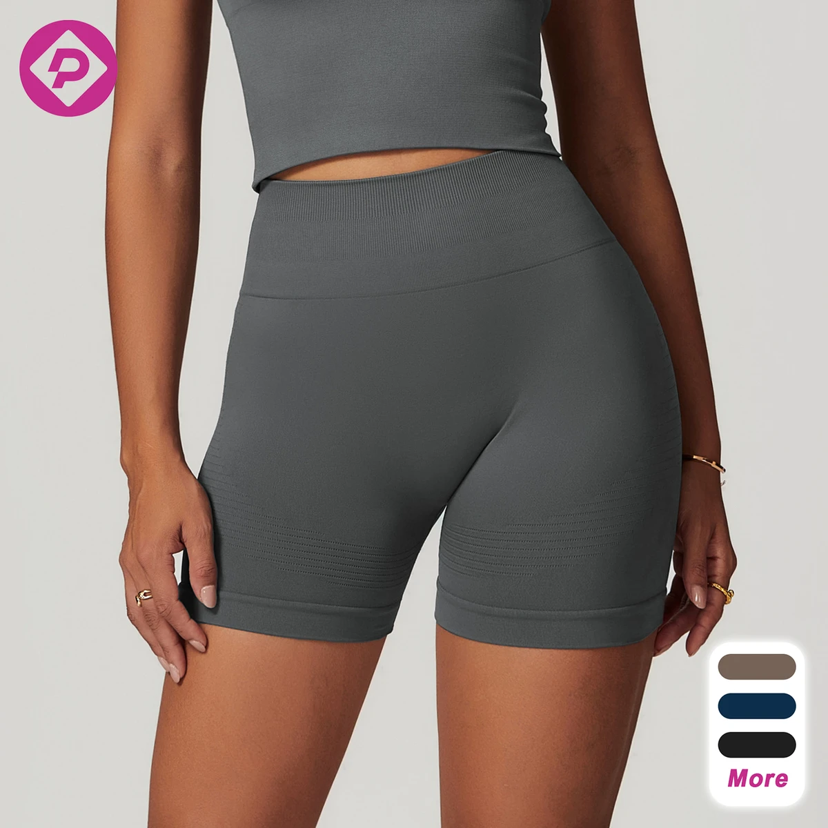 RTS Wholesale Seamless Scrunch Butt Pilates Shorts Lady Lightweight High Waist Gym Sports Pants Lady Stretch Yoga Shorts