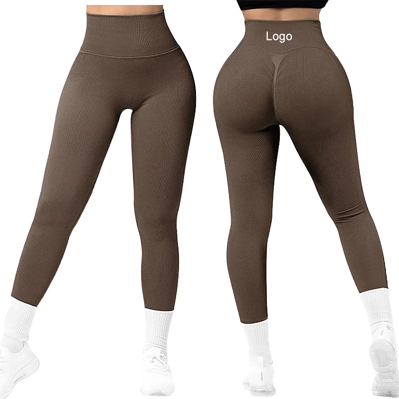 Factory Custom Women's Seamless Yoga Leggings Outdoor Running Workout Breathable Quick-Drying High Waist Sports Fitness Pants