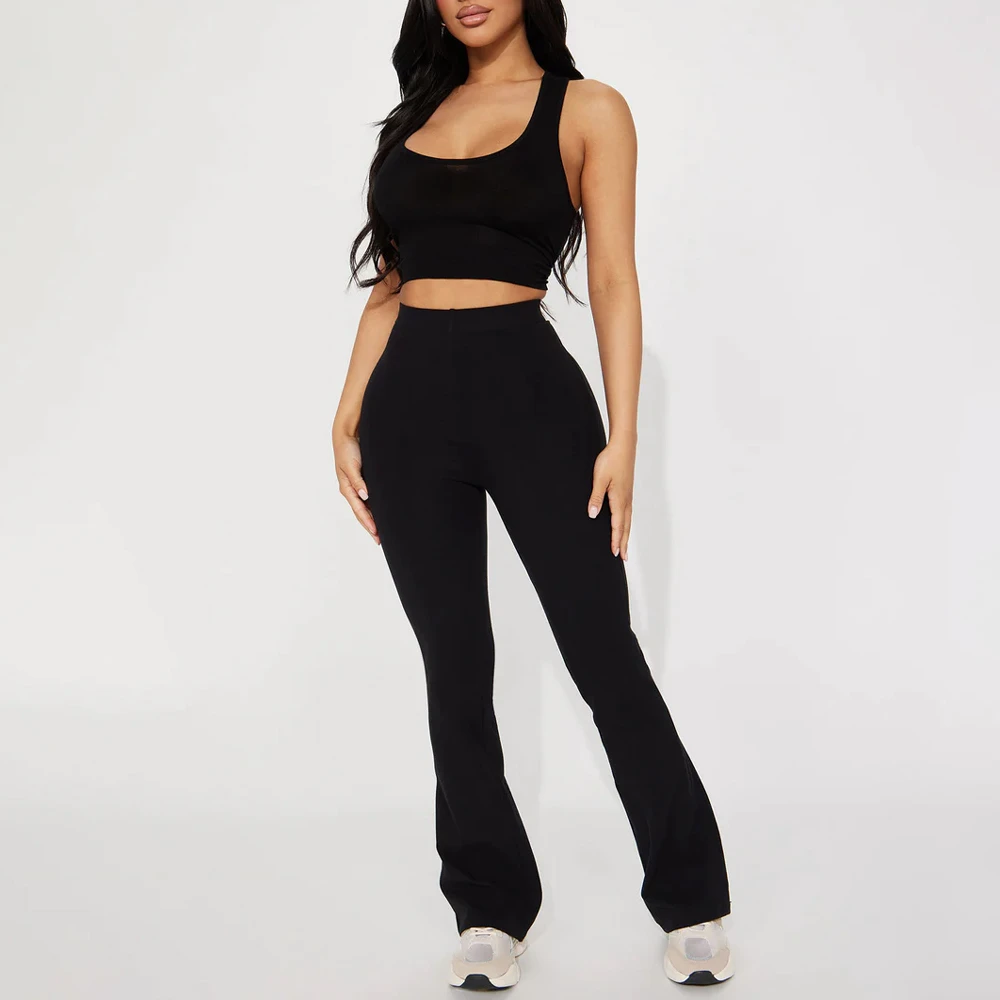 High Waist Tummy Control Flare Yoga Pants Seamless High Stretch Bootcut Leggings Women Soft Stretch Flared Workout Pants