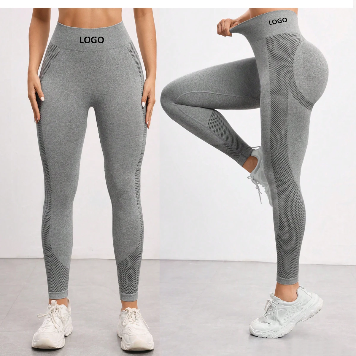 Seamless High Waist Women's Yoga Pants Customizable GYM Fitness Leggings Elastic Waist Closure Breathable Yoga Tights for Ladies