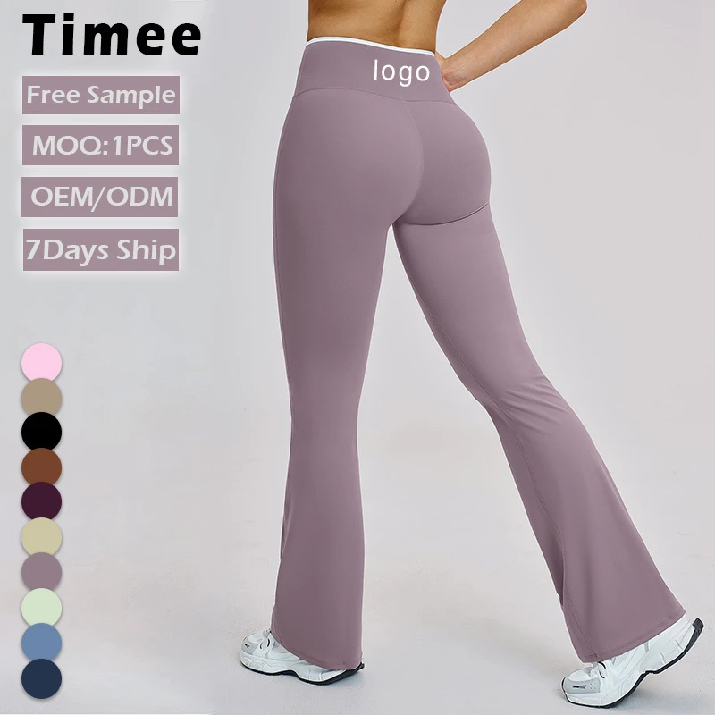 Yoga Flare Sports Wide Leg Fitness Pants Quick Dry Micro Cropped Yoga Pants Women
