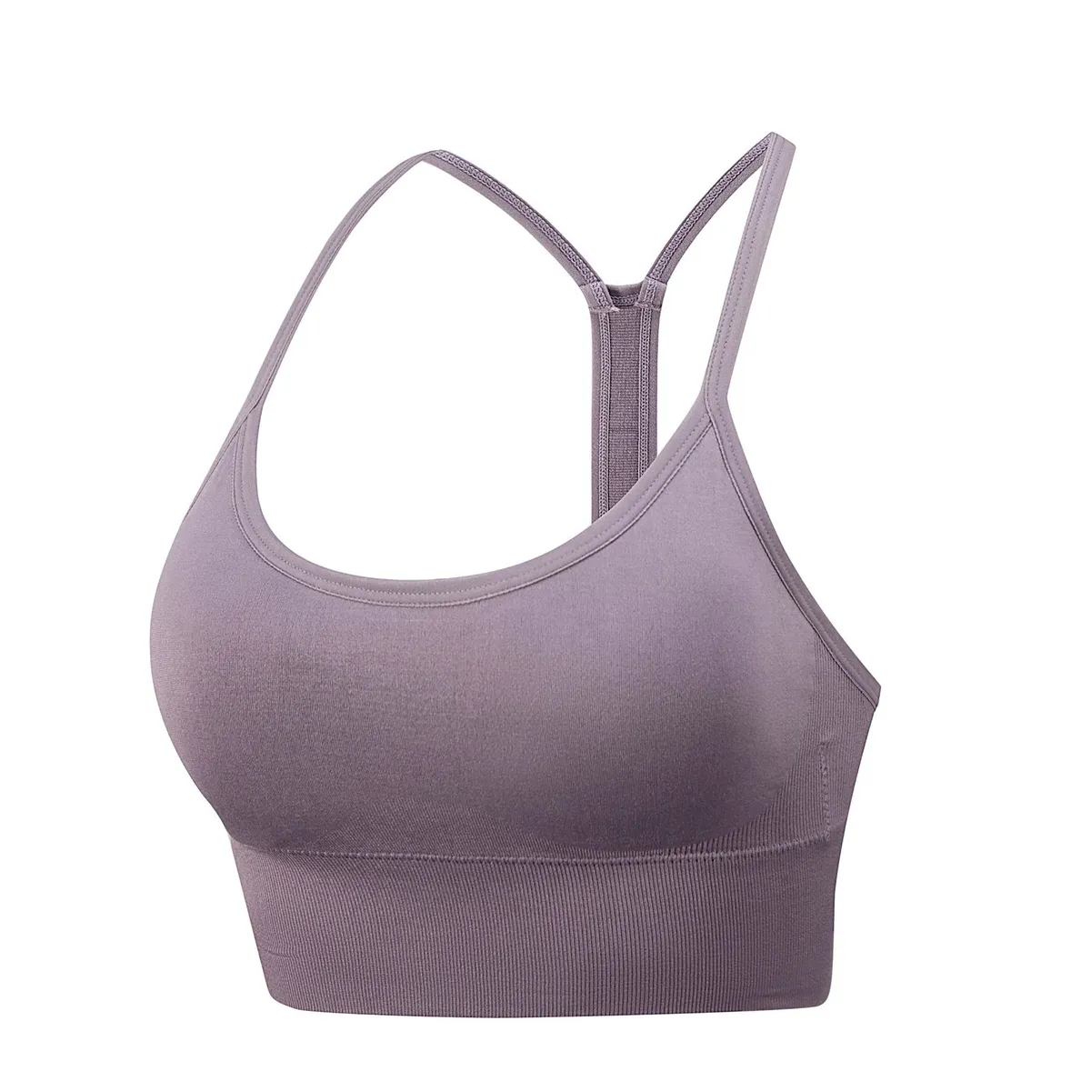 Customizable Women Soft Breathable Invisible Yoga Bra Crop Top Sexy Y Racer Back Longline Workout Fitness Black Padded Sport Bra