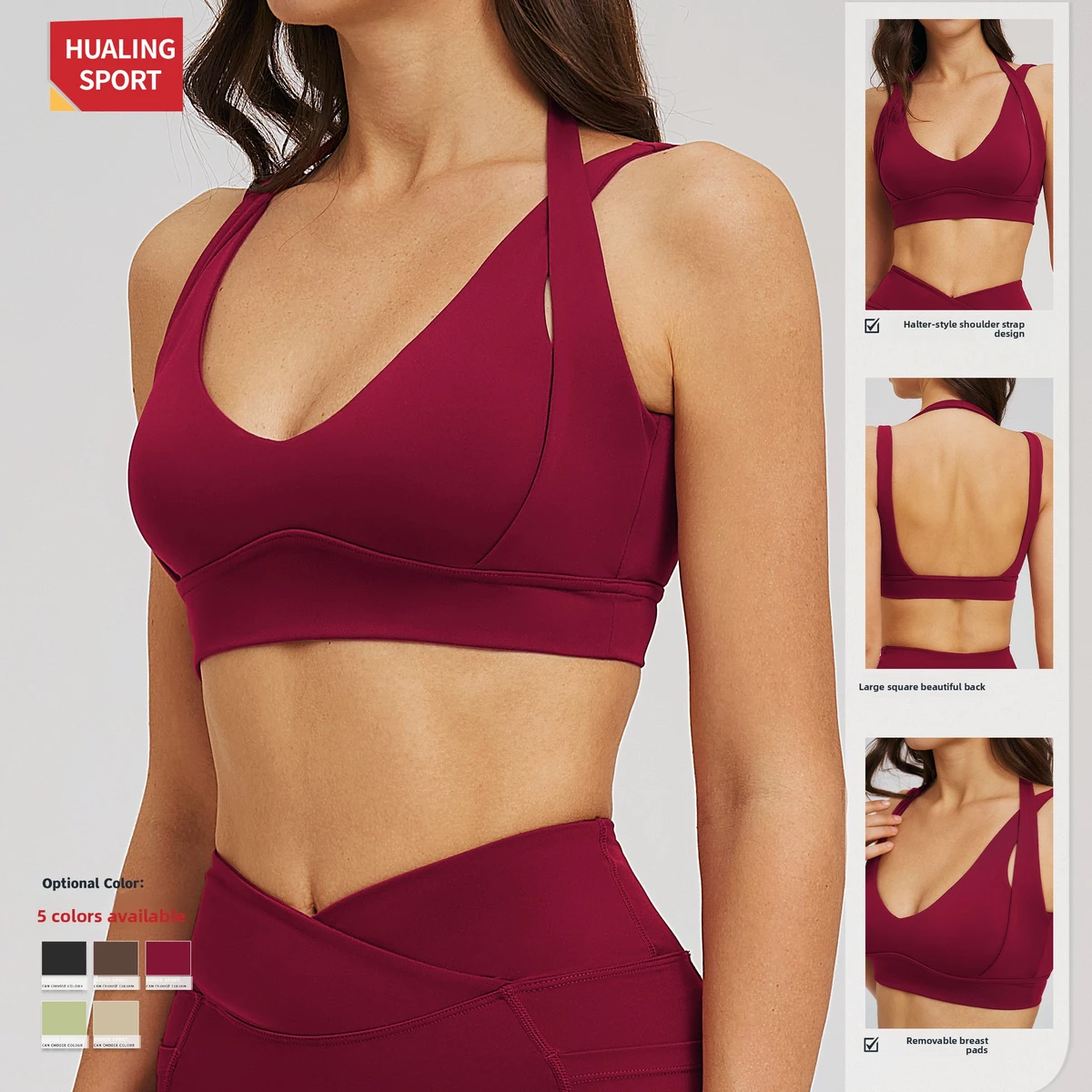 Women's Premium Backless Sports Bra, Crisscross Strap Buttery Soft Top, Fashion Yoga Bra for Fitness & Running