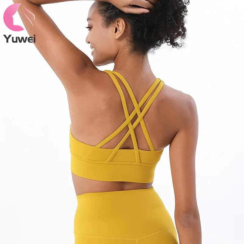 Women's High Quality Nylon Fitness Sports Bra Top Seamless and Breathable Yoga Wear