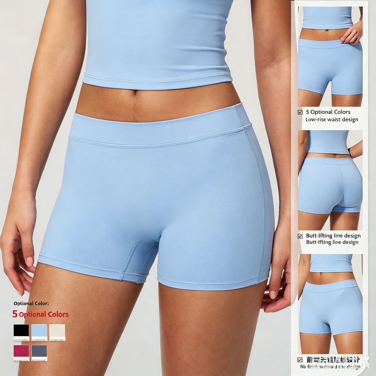 Cropped Seamless Yoga Pants Women High-Waist Elastic Waist Solid Long Sleeve High Neck Padded Breathable Spandex/Polyester