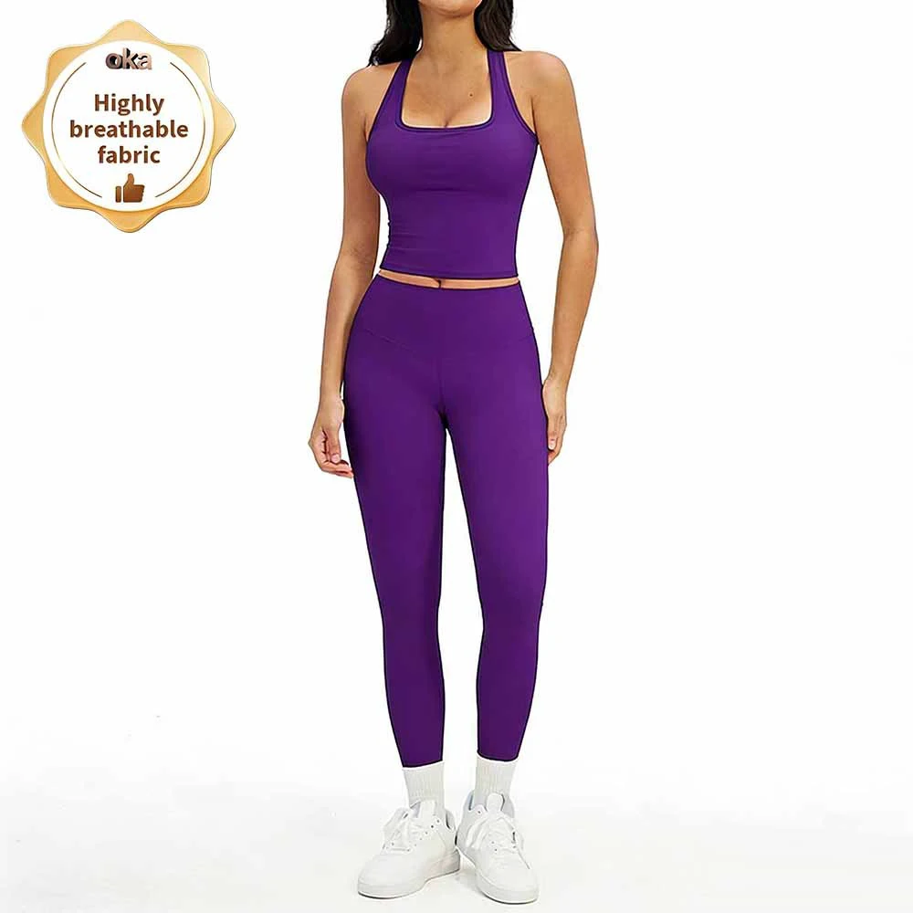Women's Gymwear with a Sexy Sports tank Top and Yoga Leggings for Fitness and Running Yoga Set