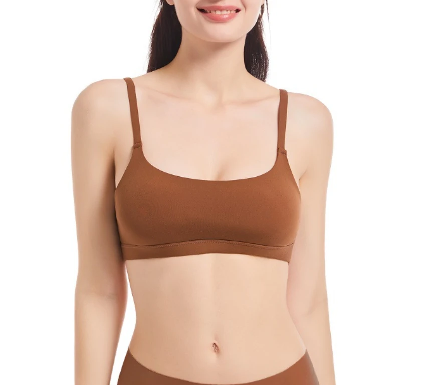 Seamless Wireless Sports Bra for Women No Back Closure Full Coverage Adjustable Strap Thin Comfortable Lingerie