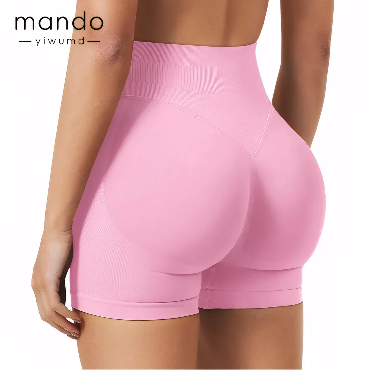 Mando Women's High Waist Scrunch Butt Compression Running Shorts Breathable Seamless Skinny Fit Available Small XL Single Piece
