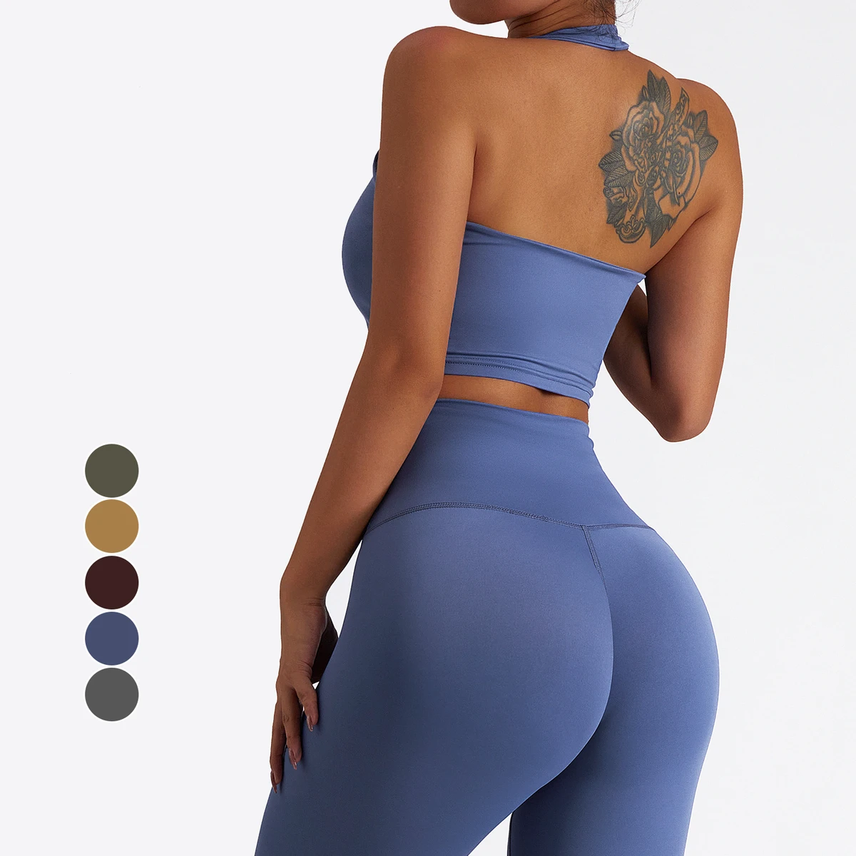Hanging Neck Sports Bra Running Quick Dry Naked Fitness Bra One-piece Shockproof Gathered Yoga Vest Women