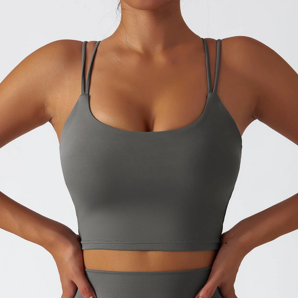 Environmentally Friendly Breathable Quick Dry Sports Bra Cross Strap Beautiful Back Fitness Yoga Bra for Running