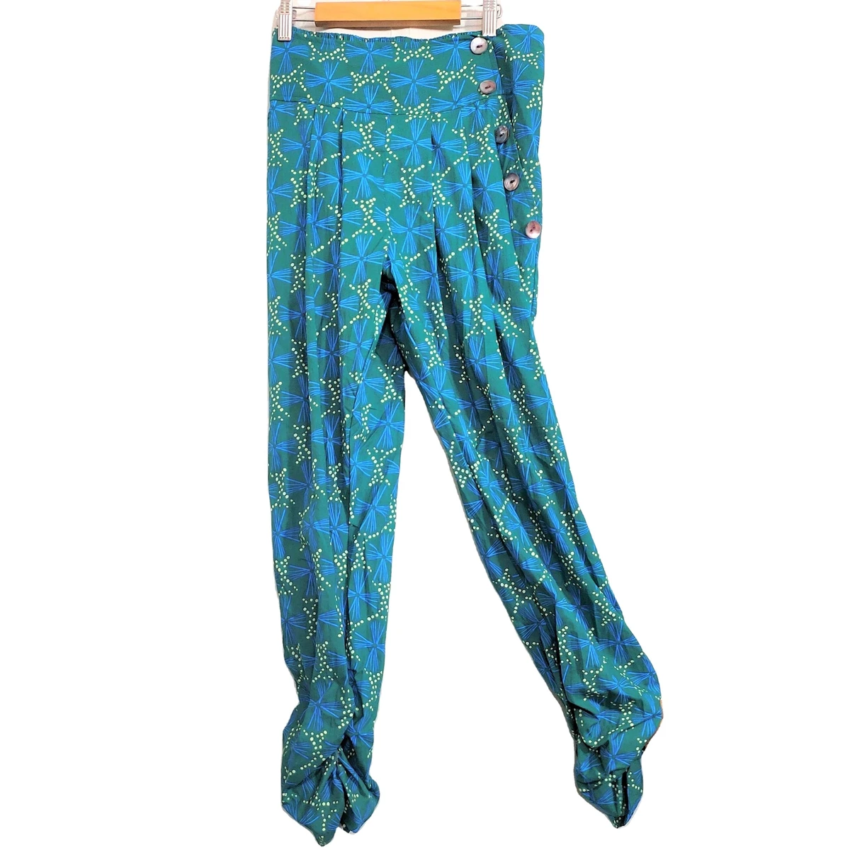 High Quality Ladies 100% Cotton Baggy Pants Mid Waist Summer Style OEM Casual Floral Printed Breathable Elastic Women's Trousers