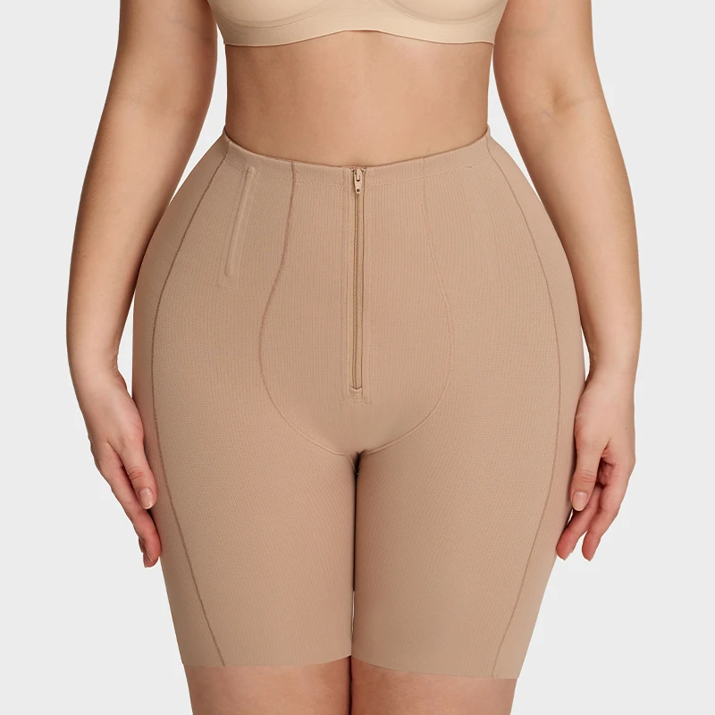 High Quality Thin Breathable Shapewear Shorts Invisible Hip Lift Women Tummy Control Leggings Zipper Nylon/Cotton