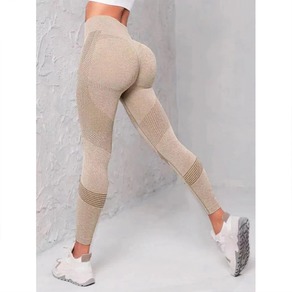 Women's Plus Size High Waist Hip-Lifting Yoga Pants Solid Color Spandex/Nylon Breathable Fitness Riding Leggings Full Length