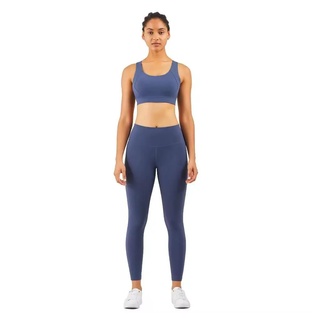 Women's Sports Bras Support Large Halter Strapless Breathable Wire Free Seamless Yoga Tops Double Removable Padded Button Cup