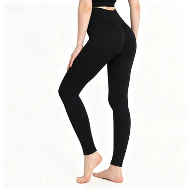 Women's Stretchy Nylon Spandex Yoga Leggings Seamless High Waist Peach Hip Lifting Ruched Pants