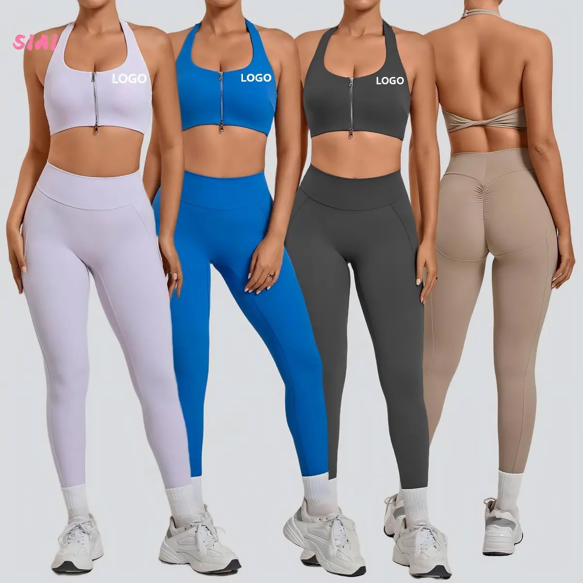 2026 Seamless High-Waist Butt-Lifting Breathable Solid Yoga Set 2-Piece Backless Sportswear for Women Outdoor Running