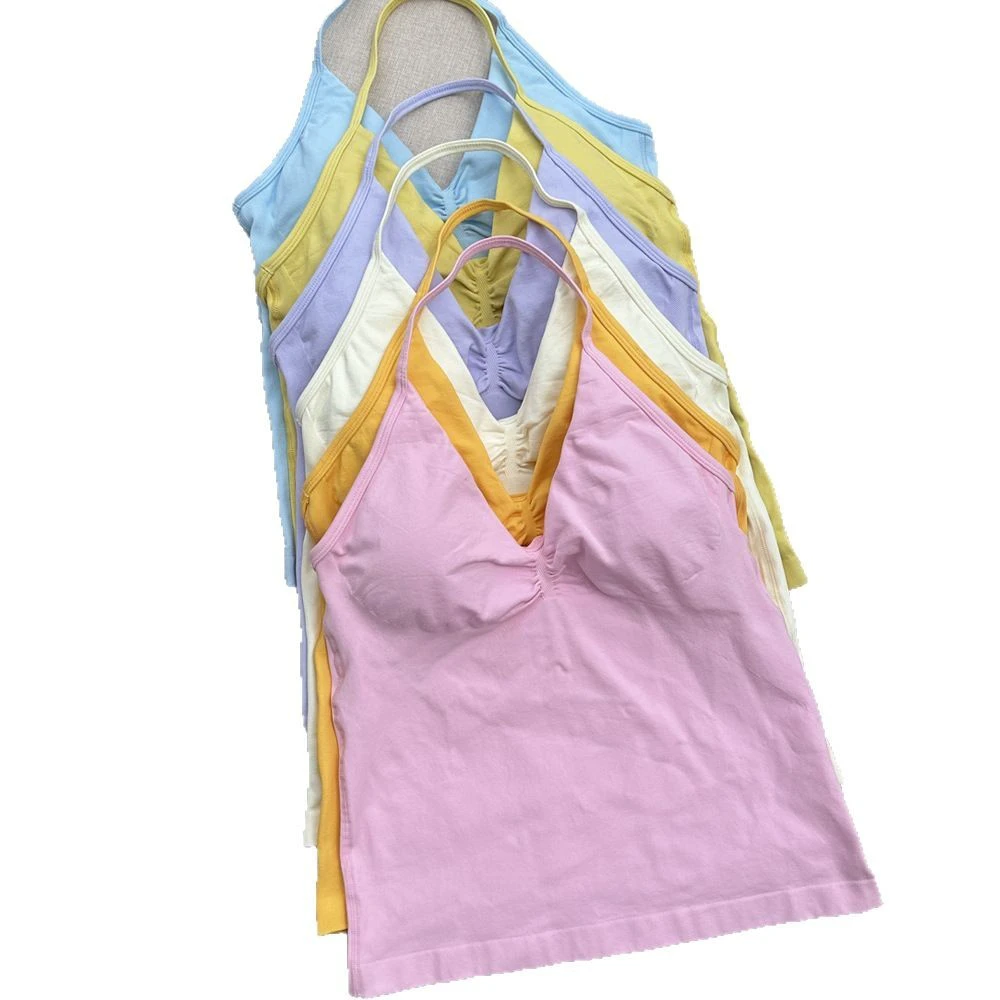 Nylon/spandex Women's Halterneck Yoga Vest with Chest Pad Beauty Back Fitness Womens Sportswear Yoga Sets Gym Clothes Bra