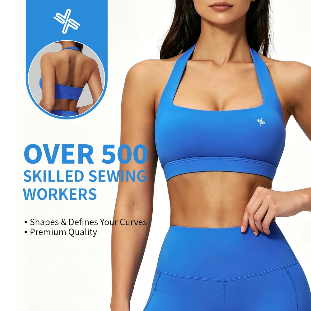 Custom Logo Halter Neck Sports Bra Womens Fitness Yoga Top Backless Workout Yoga Clothes Sports Bra