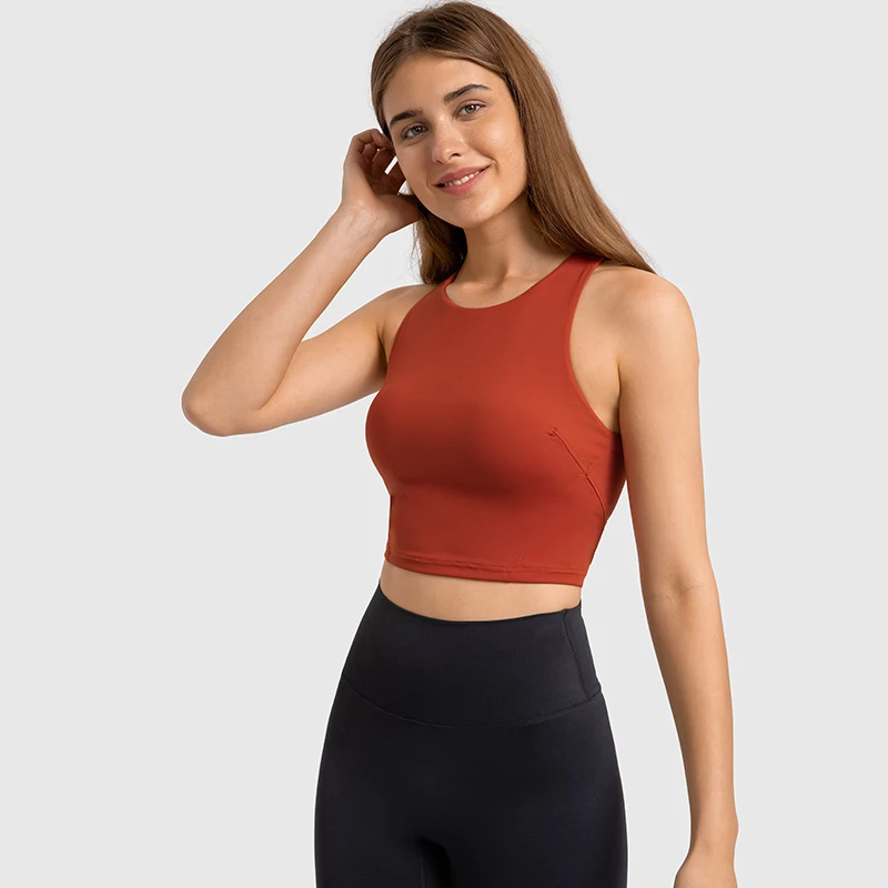 Wholesale High Neck Fitness Sports Bra Workout Tops Women Padded Plus Size Gym Fitness Bras