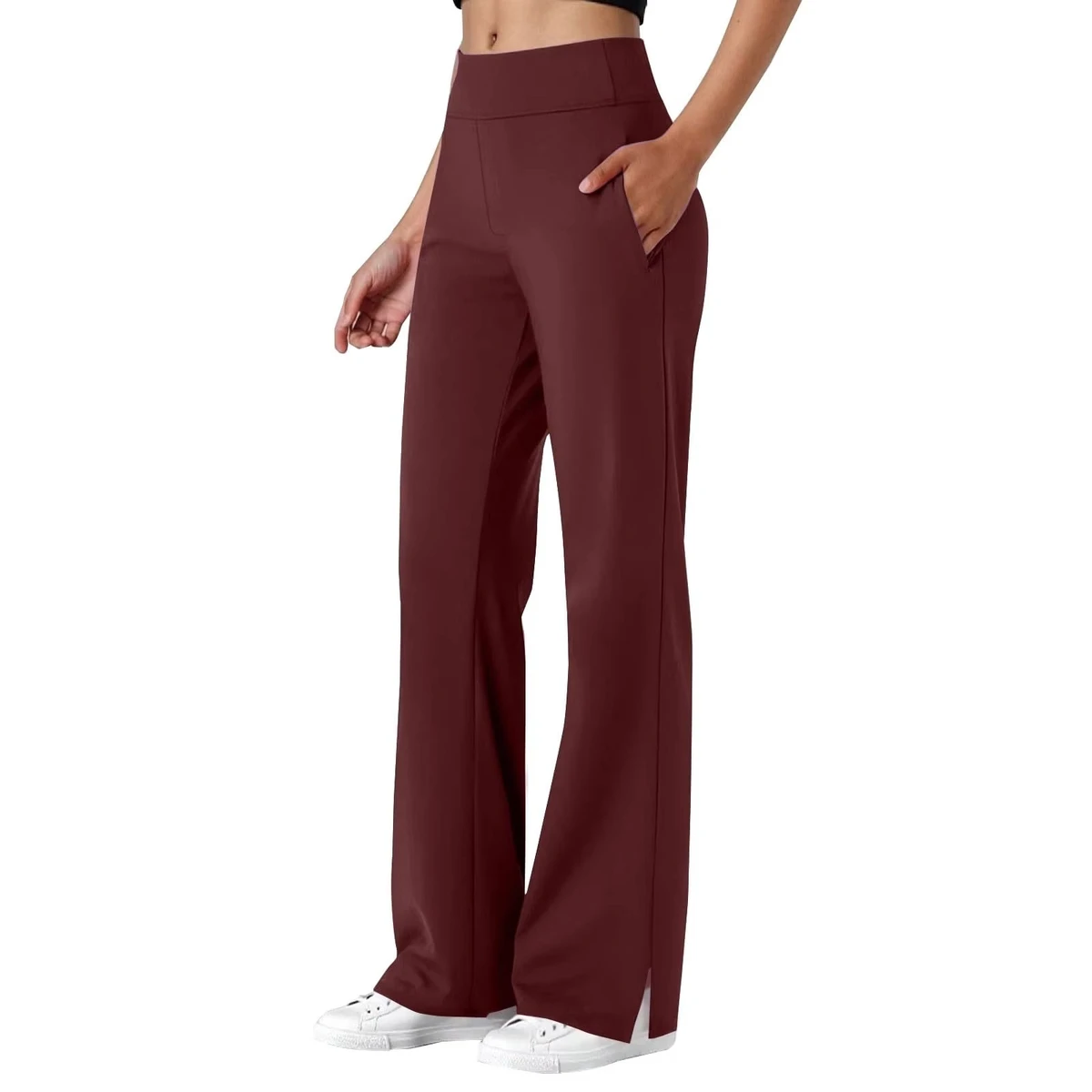 Custom Logo V Waist Flare Pants Women Crossover Yoga Leggings Wide Leg Fitness Trousers Wholesale Factory