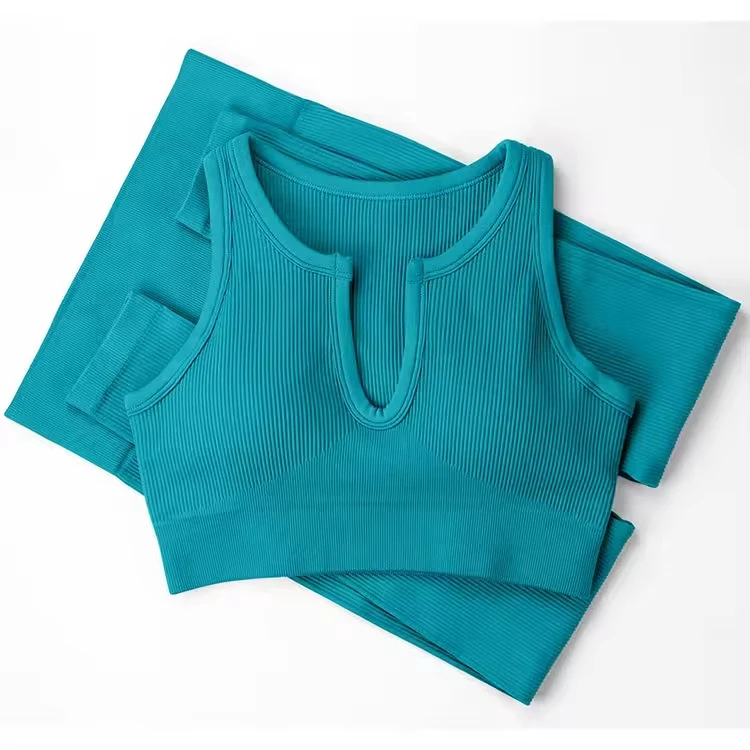Women's Sports Bra Leggings Yoga Wear Set Solid Streetwear Short Eco-Friendly Quick Dry Breathable 2 Piece Long Set Low Price