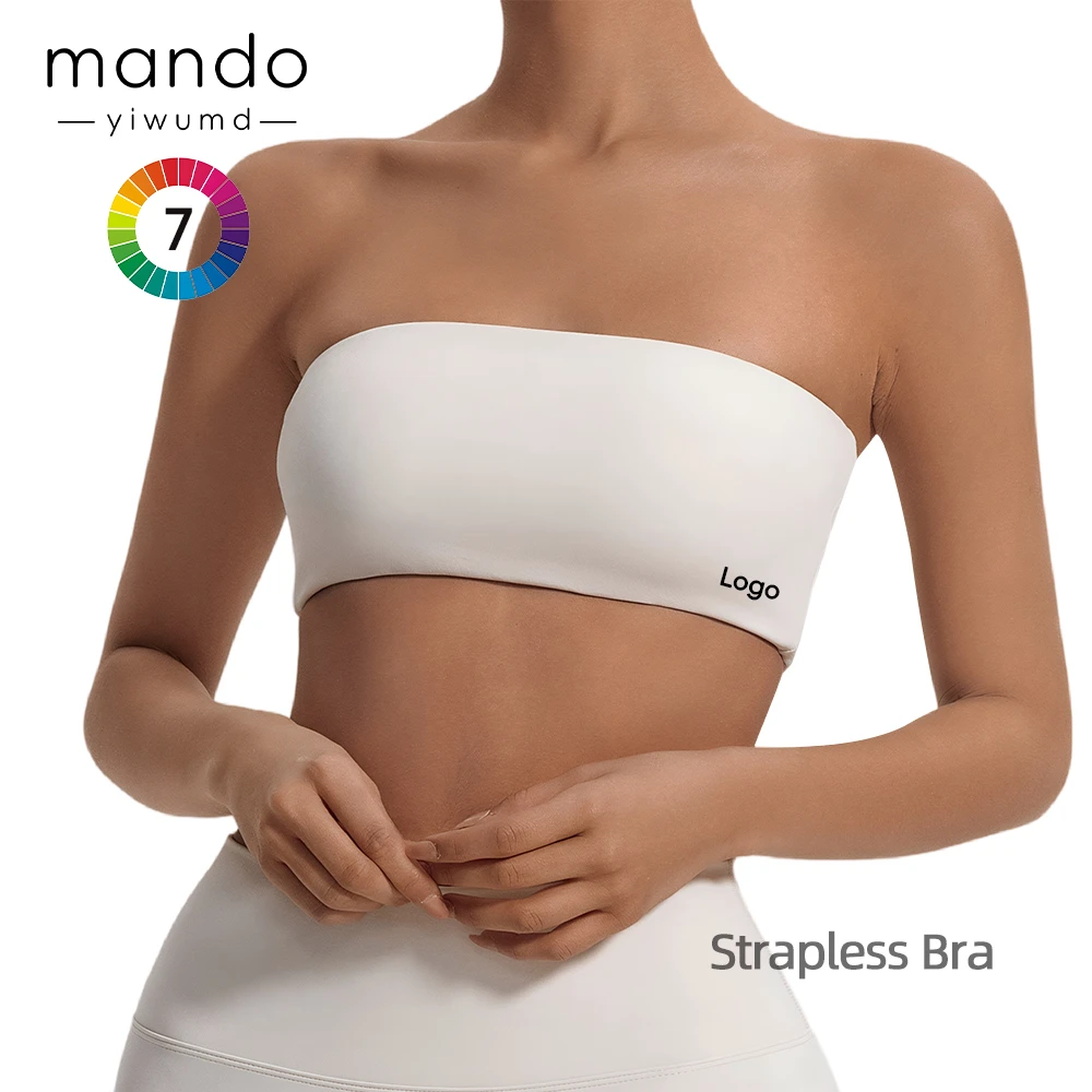 Wholesale New Seamless Nylon Knit High Stretch Strapless Bra Women's Sexy Backless Antibacterial Strapless Top