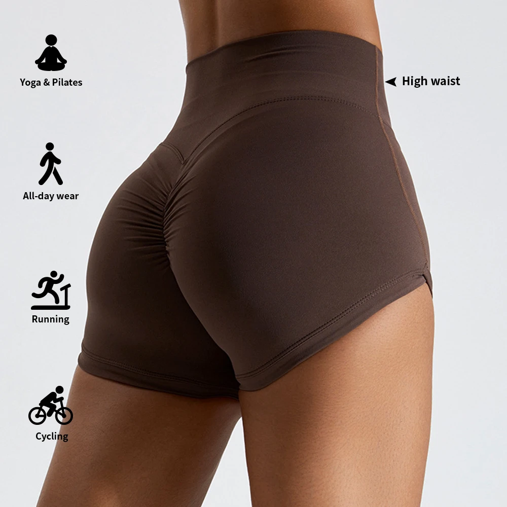Custom Logo Women's Compression Workout Shorts High Waist Scrunch Butt Lifting Gym Shorts Intensify Sports Yoga Biker Shorts