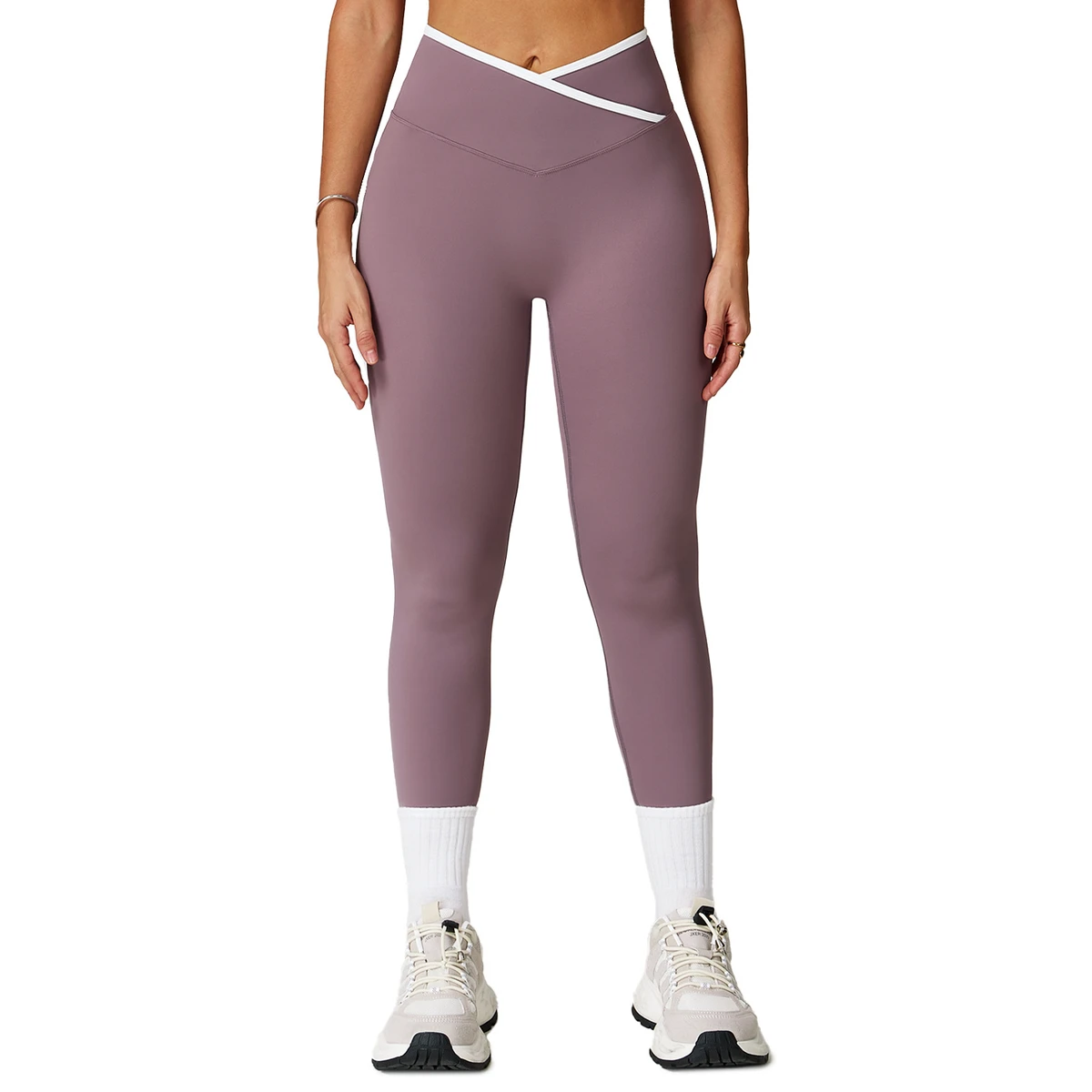 Women's High-Waisted Ankle-Length Seamless Yoga Leggings-Spandex/Nylon Active Wear Tummy Control Four-Way Stretch Plus Size