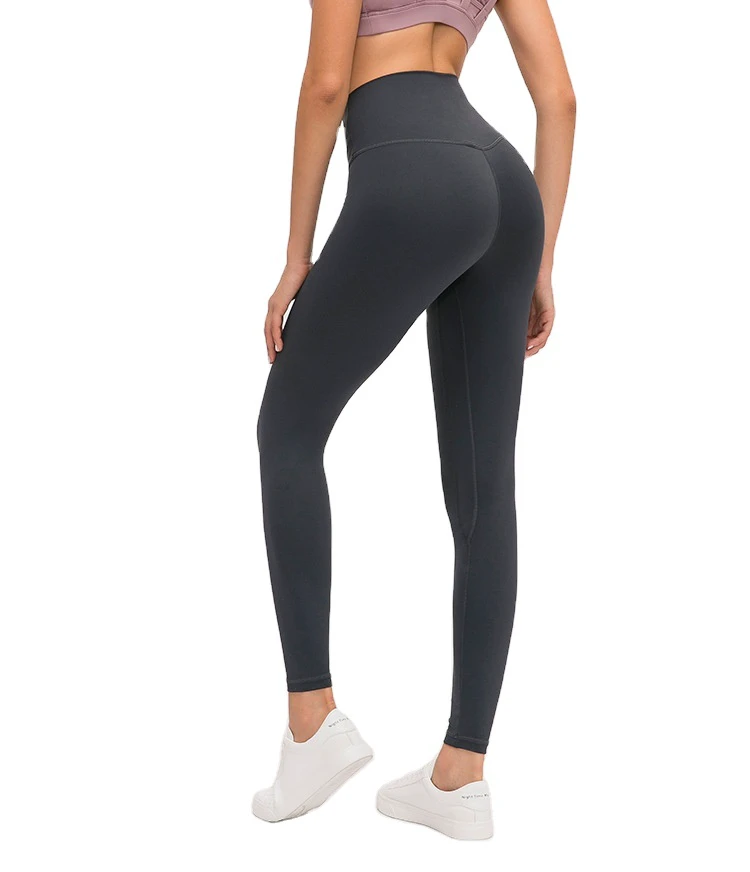 Women's Custom High Waist Gym Leggings Quick Dry Breathable Nylon Pockets Plus Size Compression Yoga Pants Spandex OEM Solid