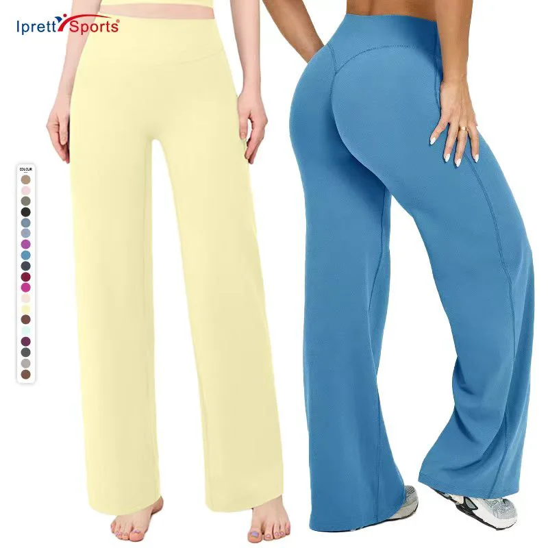 Best Quality Loose Straight Women's Wide Leg Yoga Pants High Waist Hip Lift Plus Size Fitness Gym Leggings for Running Workout